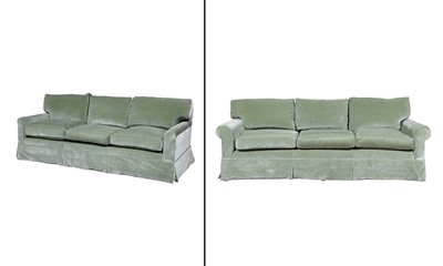 Lot 253 - Pair of Velvet Upholstered Sofas