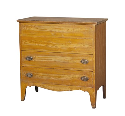 Lot 1058 - Yellow Grain Painted Pine Chest over Two Drawers