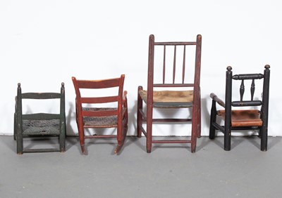 Lot 1054 - Four Painted Child's Chairs