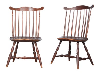 Lot 687 - Pair of Ash, Maple and Pine Windsor Side Chairs