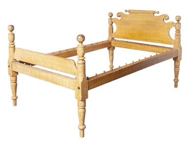 Lot 688 - Tiger Maple Grain Painted Classical Bedstead
