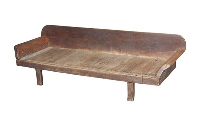 Lot 147 - Rustic Style Low Stained Wood Bench