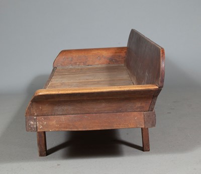 Lot 147 - Rustic Style Low Stained Wood Bench