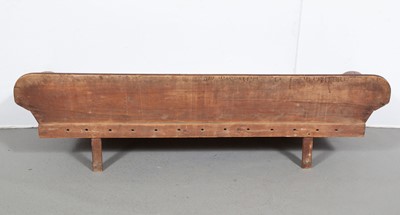 Lot 147 - Rustic Style Low Stained Wood Bench