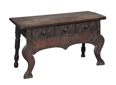 Lot 80 - Guatemalan Carved Wood Nahuala Table