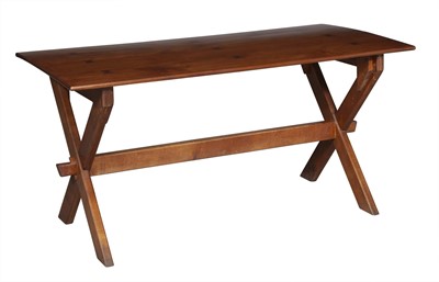 Lot 70 - American Cherry Trestle Dining Table