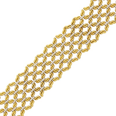 Lot 128 - Buccellati Two-Color Gold Woven Bracelet