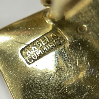 Lot 1 - Angela Cummings Pair of Gold, Opal, Black Jade and Mother-of-Pearl Earclips