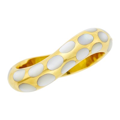 Lot 2 - Angela Cummings Gold and Mother-of-Pearl Bangle Bracelet