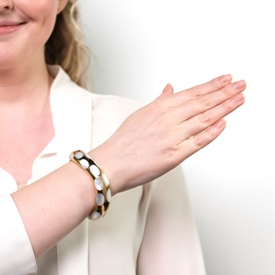 Lot 2 - Angela Cummings Gold and Mother-of-Pearl Bangle Bracelet