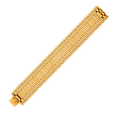 Lot 1092 - Wide Gold Bracelet