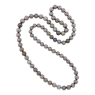 Lot 1074 - Long Tahitian Gray Cultured Pearl Necklace