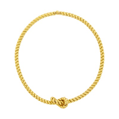 Lot 1002 - Tiffany & Co. Fluted Gold Knot Torque Necklace, France