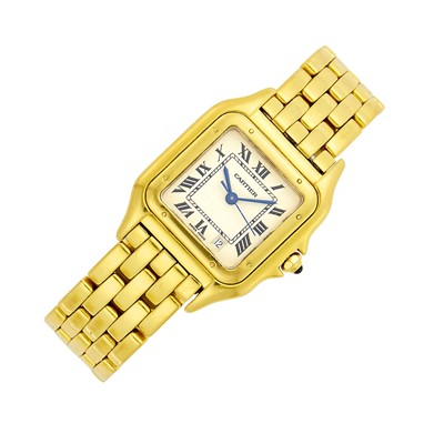 Lot 23 - Cartier Gold 'Panthère' Wristwatch