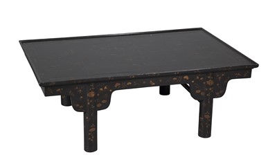 Lot 167 - Asian Black Lacquer and Shell-Inlaid Low Table