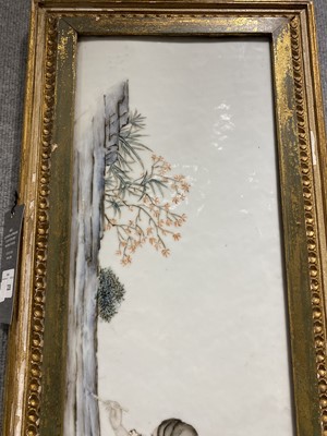 Lot 228 - A Chinese Enameled Porcelain Figural Plaque