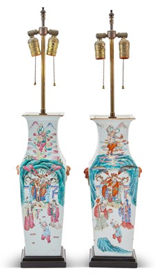 Lot 410 - A Pair of Chinese Porcelain Square Vases