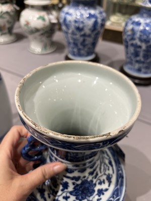 Lot 211 - A Chinese Blue and White Porcelain Vase