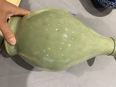 Lot 222 - A chinese Slip-Decorated Celadon Porcelain Vase