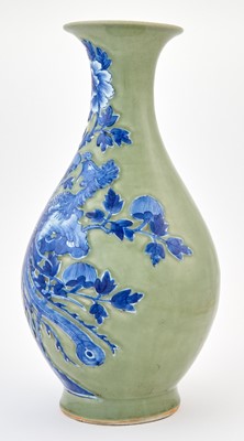Lot 222 - A chinese Slip-Decorated Celadon Porcelain Vase