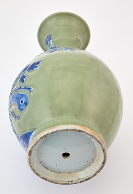 Lot 222 - A chinese Slip-Decorated Celadon Porcelain Vase