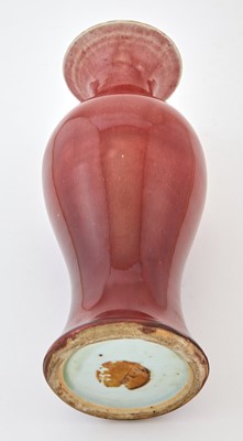 Lot 357 - A Chinese Langyao-Glazed Porcelain Baluster Vase