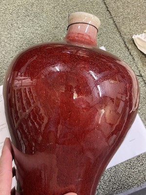 Lot 357 - A Chinese Langyao-Glazed Porcelain Baluster Vase