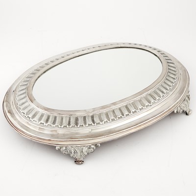 Lot 98 - Continental Silver Covered Soup Tureen and Mirrored Stand