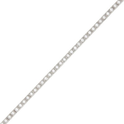 Lot 1129 - Platinum and Diamond Straightline Bracelet