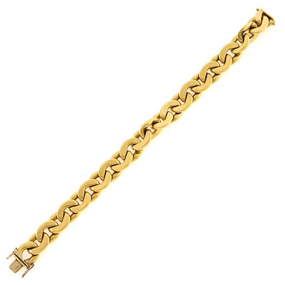Lot 1008 - Gold Curb Link Bracelet