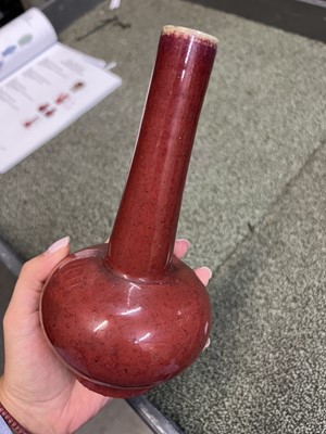 Lot 341 - A Chinese Oxblood Glazed Porcelain Bottle Vase