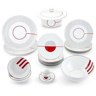 Lot 521 - Puiforcat Porcelain "Initiales" Pattern Dinner Service