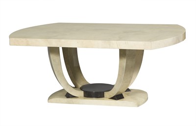 Lot 596 - Karl Springer Art Deco Parchment and Lacquered Dining Table