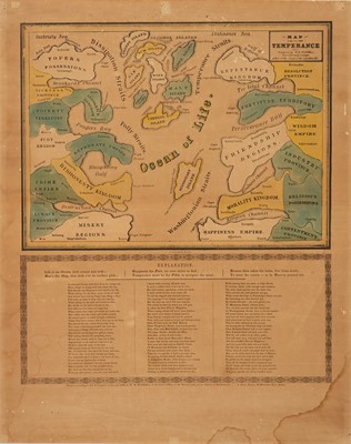 Lot 80 - Rare and early American allegorical map on temperance