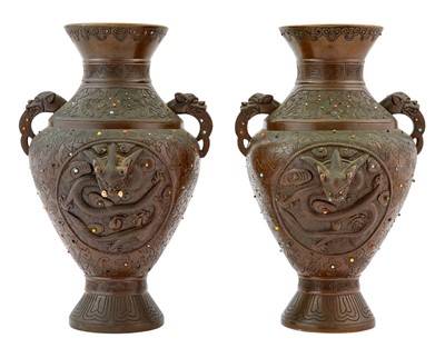 Lot 118 - A large Pair of Chinese Bronze Vases