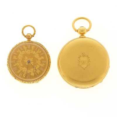 Lot 2141 - Two Gold Hunting Case and Open Face Pocket Watches