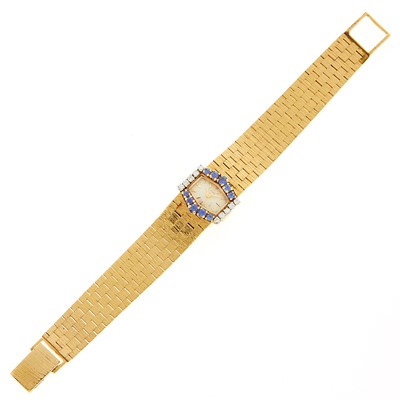 Lot 2128 - Raymond C. Yard Gold, Diamond and Sapphire Wristwatch