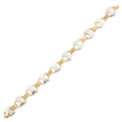 Lot 1180 - Hermès Silver and Gold Nautical Link Bracelet, France