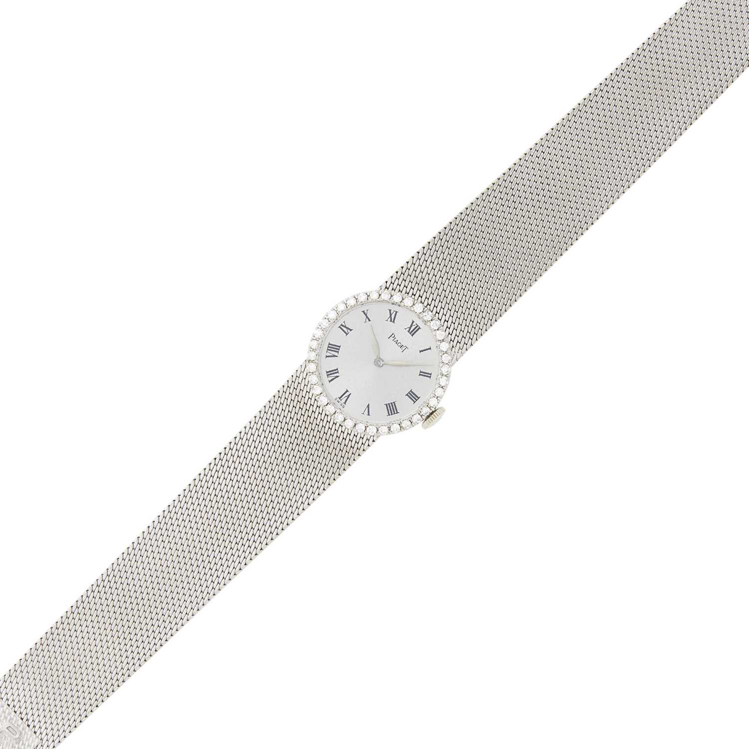 Lot 1072 - Piaget White Gold and Diamond Wristwatch