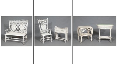 Lot 137 - Group of Painted Wicker Furniture