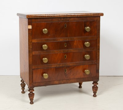 Lot 171 - Miniature Figured Maple Chest of Drawers