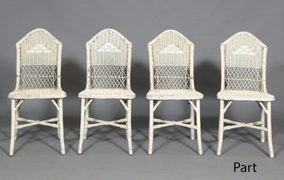 Lot 145 - Set of Sixteen Painted Wicker Chairs