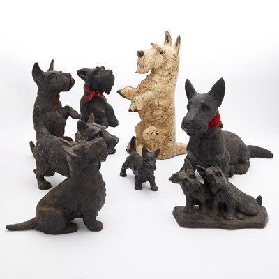 Lot 238 - Group of Eight Scotty Dog Cast Iron Door Stops