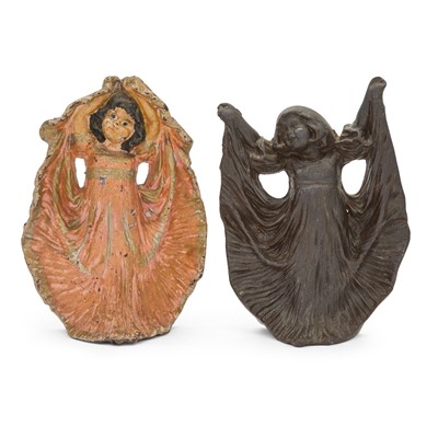 Lot 166 - Two Cast Iron Door Stops of Girls Holding Their Dresses