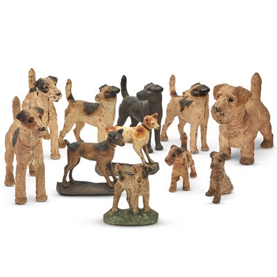 Lot 169 - Group of Eleven Painted Dog Cast Iron Door Stops