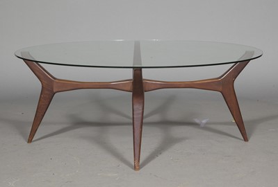Lot 537 - Attributed to Gio Ponti Glass and Walnut Low Table