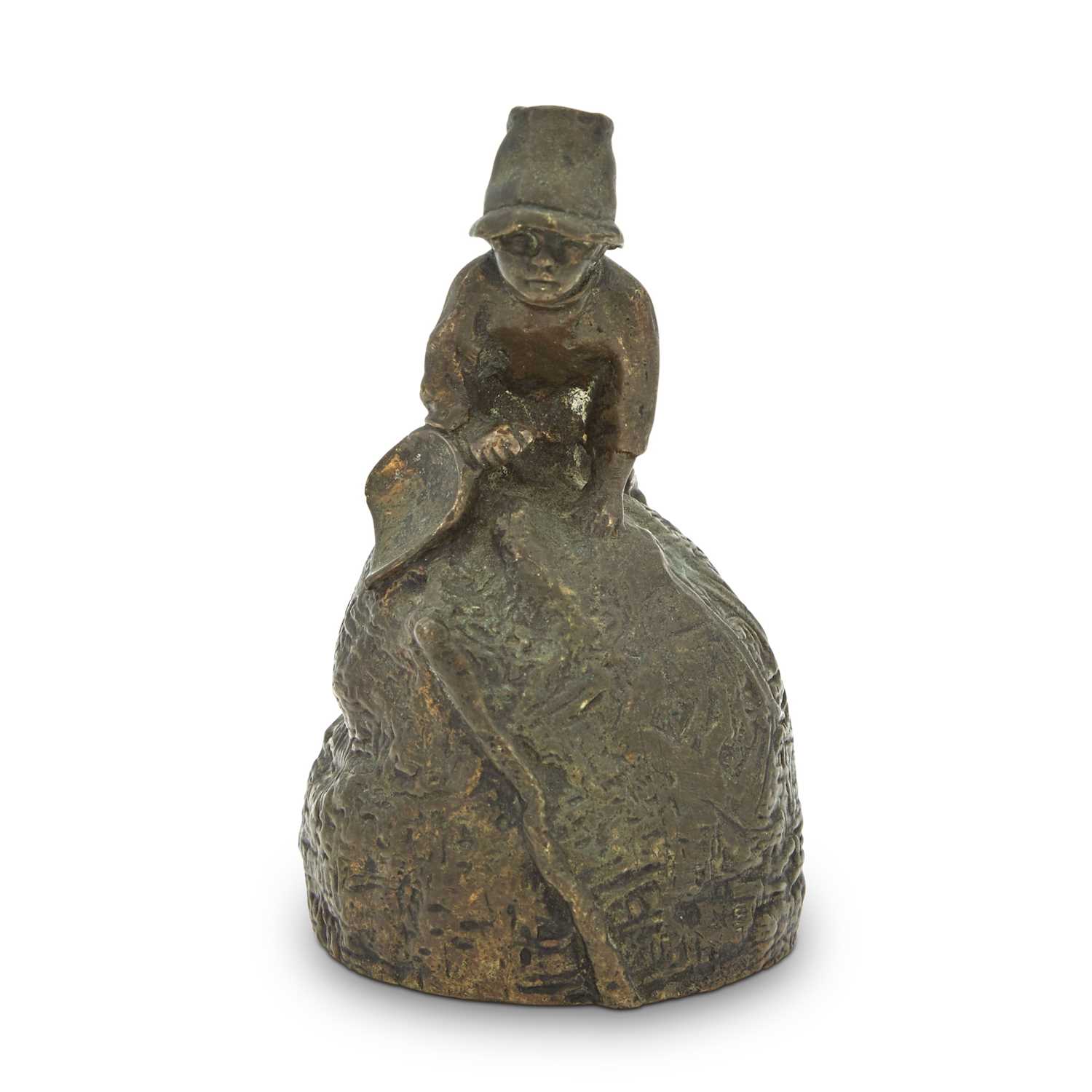 Lot 40 - Russian Patinated Bronze Table Bell     Entitled "Enfant sur Koulok"