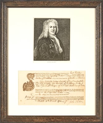 Lot 44 - An early signature of Jonathan Belcher