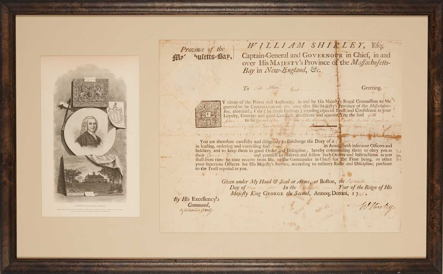 Lot 9 - Military Appointment for the Great Grandson of Mayflower Pilgrims