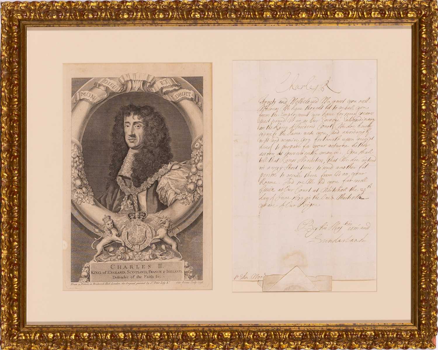 Lot 2 - Document signed by Charles II
